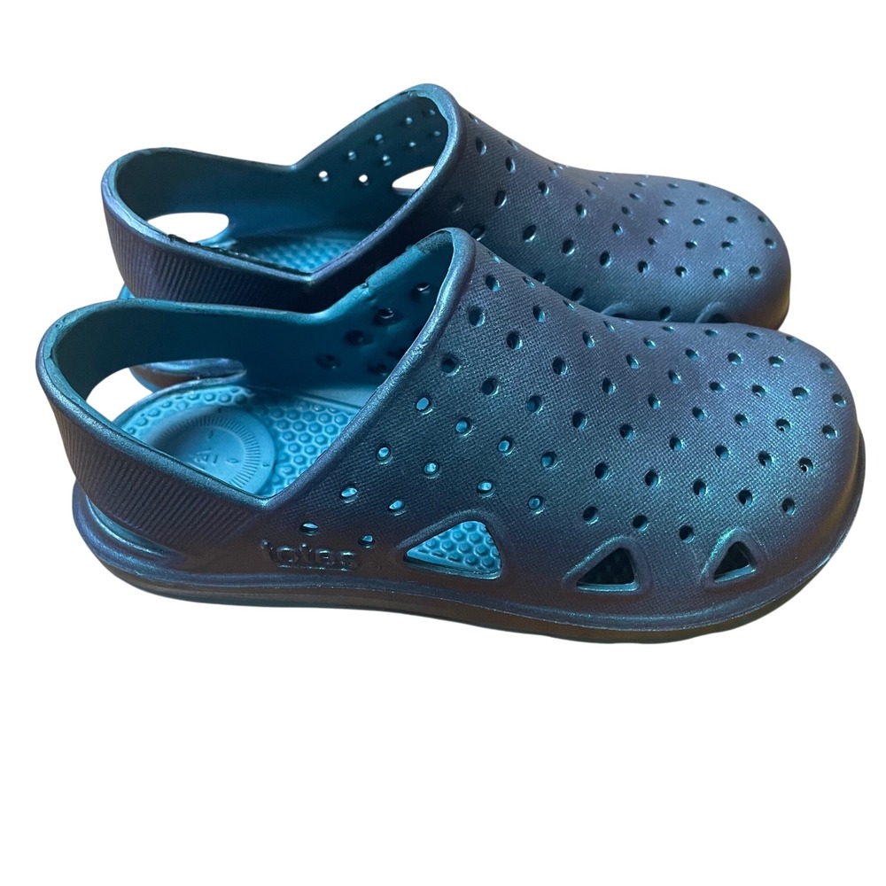 Totes Everywear Kids Clogs Iridescent Teal Blue Slip On Water Shoes Size‎ 9-10